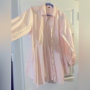 Free People Cotton Blouse/Tunic-Pink-Sz. Large $15